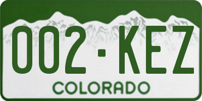 CO license plate 002KEZ