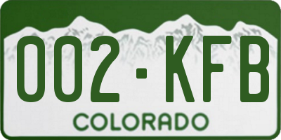 CO license plate 002KFB