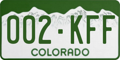 CO license plate 002KFF