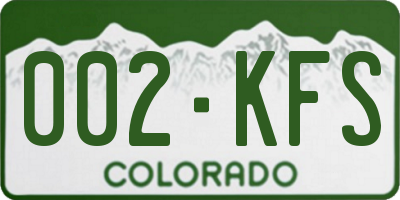 CO license plate 002KFS