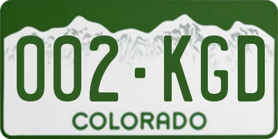 CO license plate 002KGD