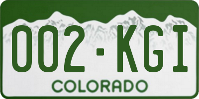 CO license plate 002KGI