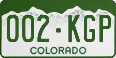 CO license plate 002KGP
