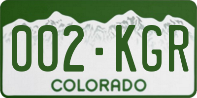 CO license plate 002KGR