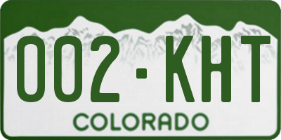 CO license plate 002KHT