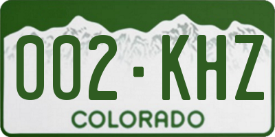 CO license plate 002KHZ