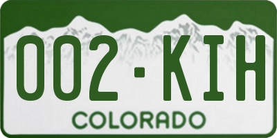 CO license plate 002KIH