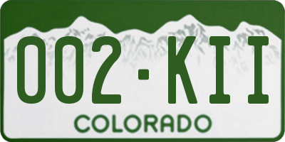 CO license plate 002KII