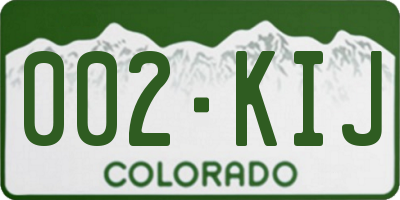 CO license plate 002KIJ