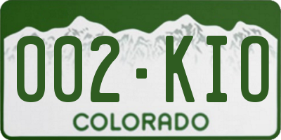 CO license plate 002KIO