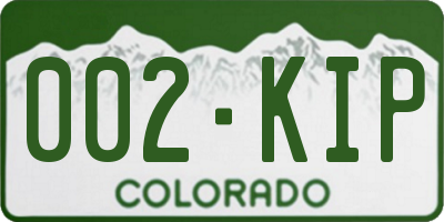 CO license plate 002KIP