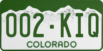 CO license plate 002KIQ