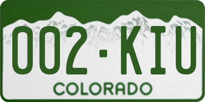 CO license plate 002KIU
