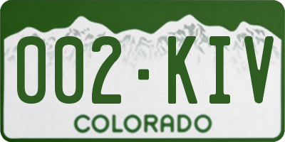 CO license plate 002KIV