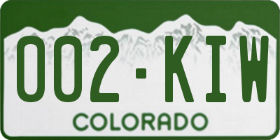 CO license plate 002KIW