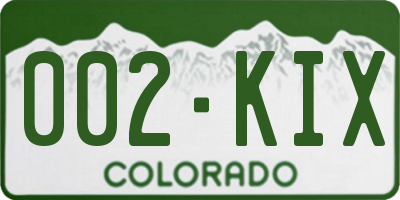 CO license plate 002KIX