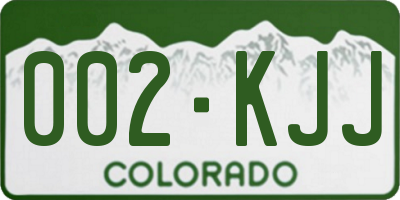 CO license plate 002KJJ