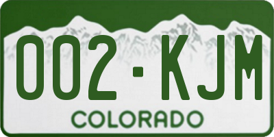 CO license plate 002KJM