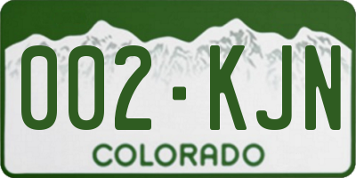 CO license plate 002KJN