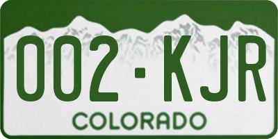 CO license plate 002KJR