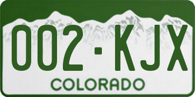 CO license plate 002KJX