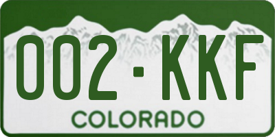 CO license plate 002KKF