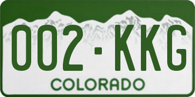 CO license plate 002KKG
