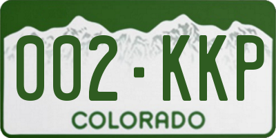 CO license plate 002KKP
