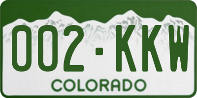 CO license plate 002KKW