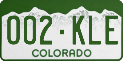 CO license plate 002KLE
