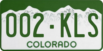 CO license plate 002KLS