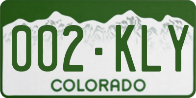 CO license plate 002KLY