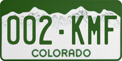 CO license plate 002KMF