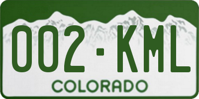 CO license plate 002KML