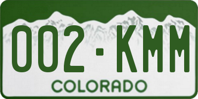 CO license plate 002KMM