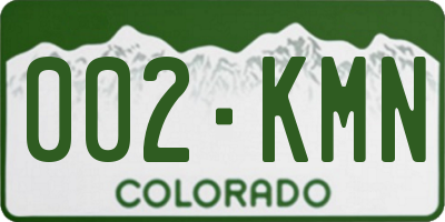 CO license plate 002KMN