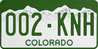 CO license plate 002KNH