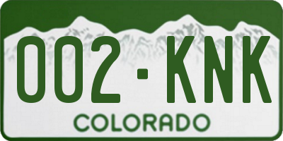 CO license plate 002KNK