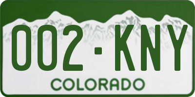 CO license plate 002KNY