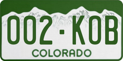 CO license plate 002KOB