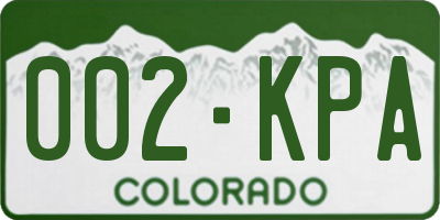 CO license plate 002KPA