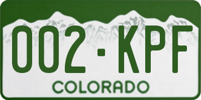 CO license plate 002KPF