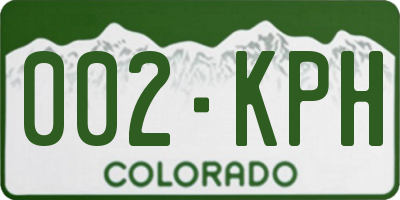 CO license plate 002KPH