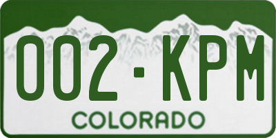 CO license plate 002KPM
