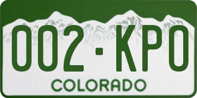 CO license plate 002KPO