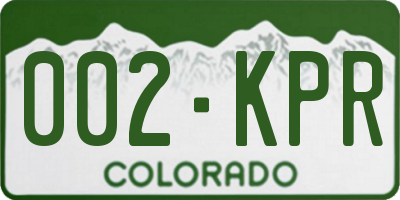CO license plate 002KPR