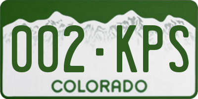 CO license plate 002KPS