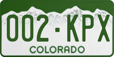 CO license plate 002KPX