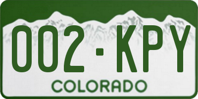 CO license plate 002KPY