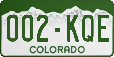 CO license plate 002KQE